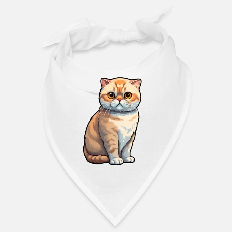 Scottish Fold Katze - Bandana - Weiß