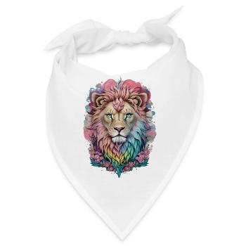 Löwe Wasserfarbe - Bandana - Weiß - Vorne