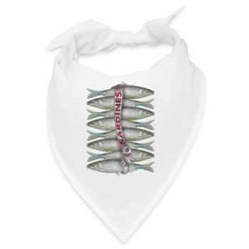 Sardinen in einem Fischgeschäft - Bandana - Weiß - Vorne