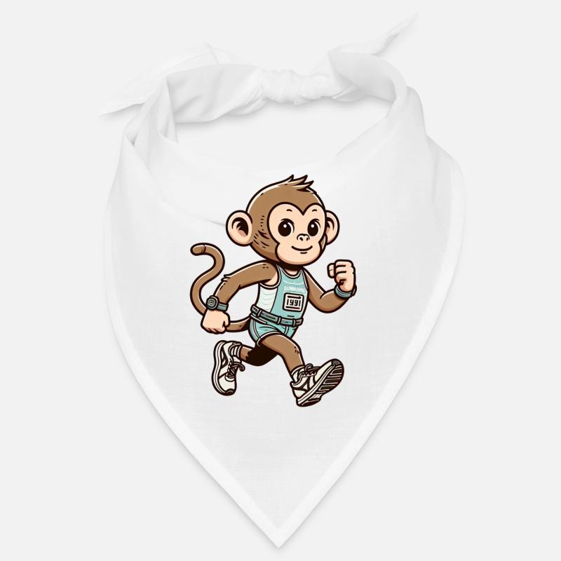 Cute Marathon Runner Monkey Bandana