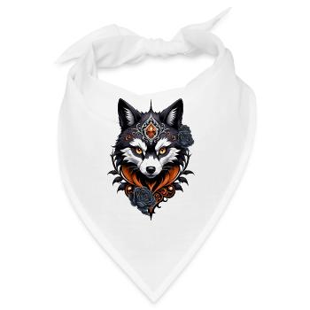 Majestätischer Wolfskopf, - Bandana - Weiß - Vorne