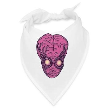 Pinkes Alien-Gesicht Popkunst - Bandana - Weiß - Vorne