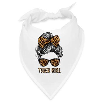 Tiger Frau Sonnenbrille Brille Haare Schleife - Bandana - Weiß - Vorne
