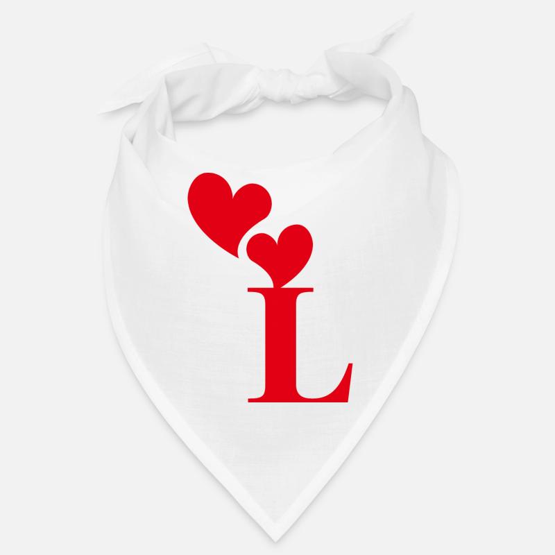 Buchstabe l rotes Herz Bandana
