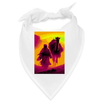 Beduinen in der Wüste - Bandana - Weiß - Vorne