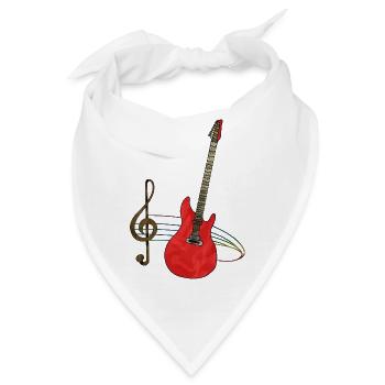 Gitarre - Bandana - Weiß - Vorne