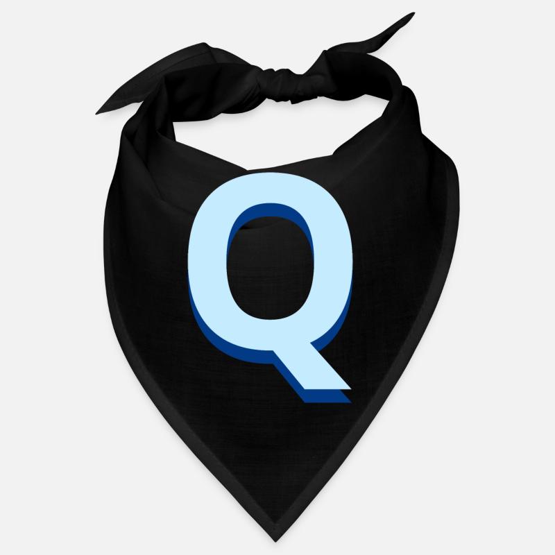 Lettre q bleu pop et moderne Bandana
