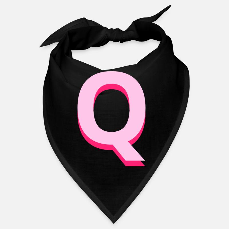 Pop und moderner rosafarbener Q-Buchstabe Bandana