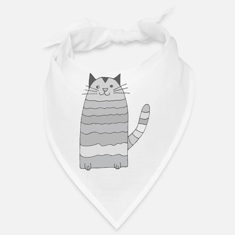 Cat Ringed Grayscale Bandana
