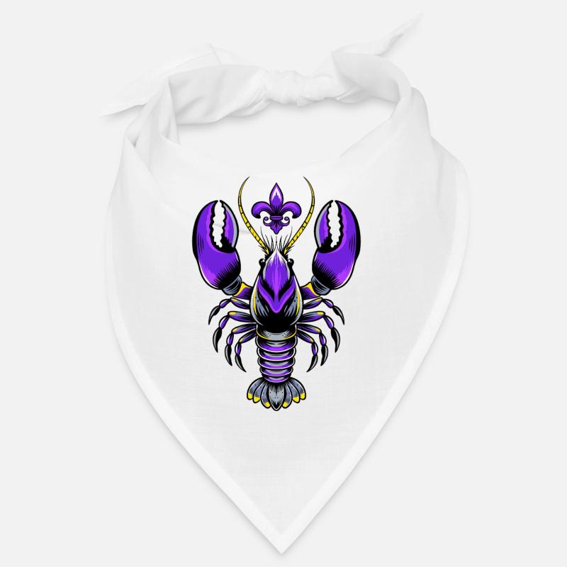 Mardi Gras crawfish with fleur-de-lis design Bandana