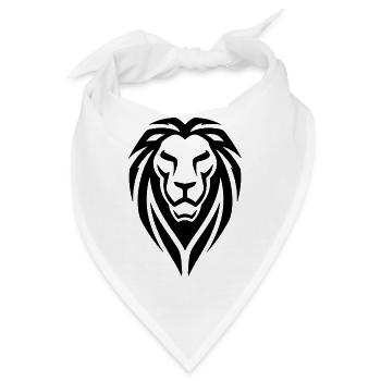 Tribal Löwe - Bandana - Weiß - Vorne