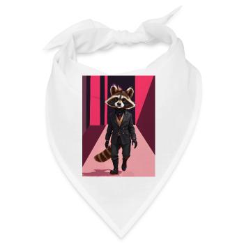 Punk Waschbär in der Modewelt - Bandana - Weiß - Vorne