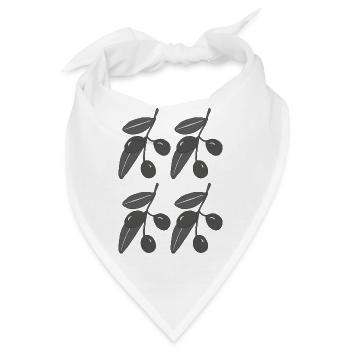 olivenzweige schwarz weiss - Bandana - Weiß - Vorne