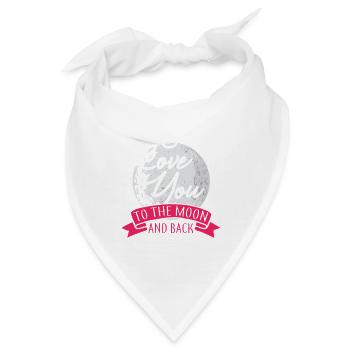Ich Liebe Dich Bis Zum Mond Und Zurück Paare - Bandana - Weiß - Vorne