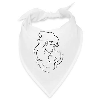 Mama küsst ihr Baby - Bandana - Weiß - Vorne