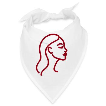 Line Art Frau Profil – Minimalistische - Bandana - Weiß - Vorne