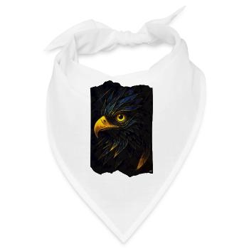 Leuchtender Adlerkopf im Dunkel - Bandana - Weiß - Vorne