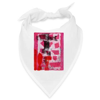 Abstrakt Monoprint Streetart Druck Expressionismus - Bandana - Weiß - Vorne