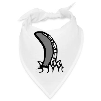 Tentakel Kraken Monster aufgerissens Shirt Alien - Bandana - Weiß - Vorne