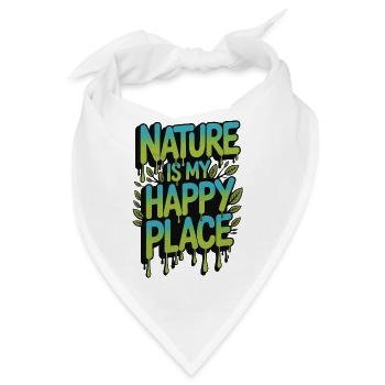Die Natur ist mein glücklicher Ort - Bandana - Weiß - Vorne