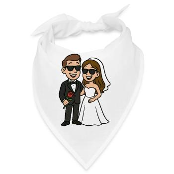 brautpaar sonnenbrille cartoon - Bandana - Weiß - Vorne