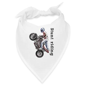 Stunt riding - Bandana - Weiß - Vorne