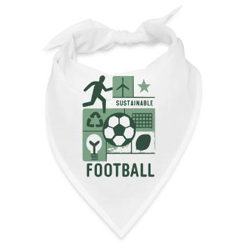 Nachhaltiges Fußballmotiv mit Umweltfokus - Bandana - Weiß - Vorne