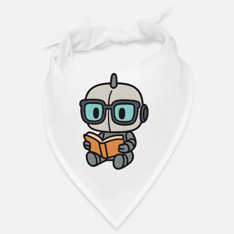 Geek Roboter mit Brille und Buch Bandana
