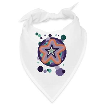 Abstraktes Sternenmuster in Pastellfarben - Bandana - Weiß - Vorne