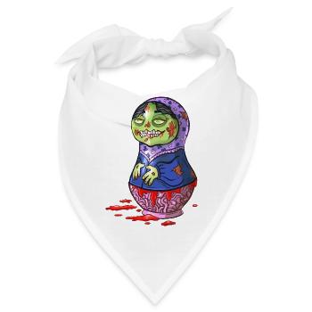 Zombie-Matrjoschka-Puppe - Bandana - Weiß - Vorne