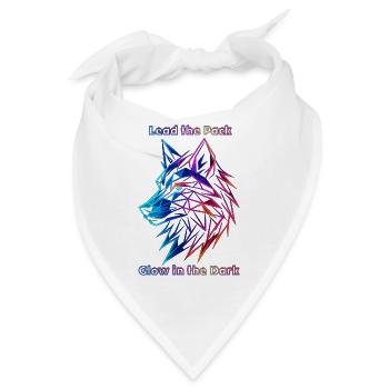 Neon Geometrische Wolf Illustration - Bandana - Weiß - Vorne