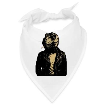 Dino Rebel Lederjacke - Bandana - Weiß - Vorne