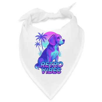 Retro Beagle Hund Vibes - Bandana - Weiß - Vorne
