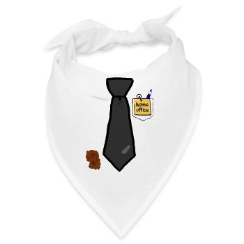 Homeoffice Fun Krawatte  - Bandana - Weiß - Vorne