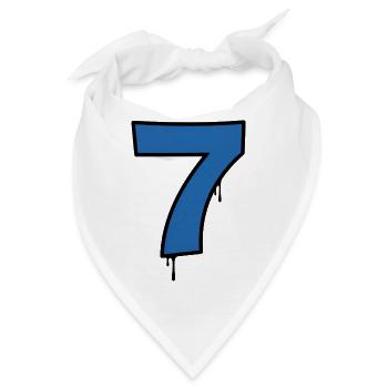 Graffiti Sieben Blau Tropfen - Bandana - Weiß - Vorne