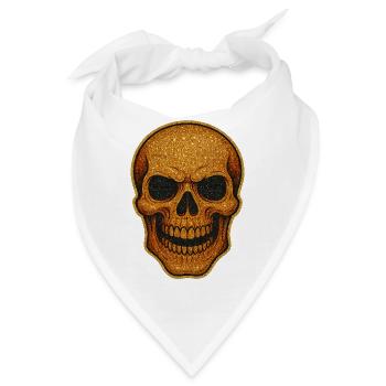 Glitzernder Goldschädel Schädel-Design - Bandana - Weiß - Vorne