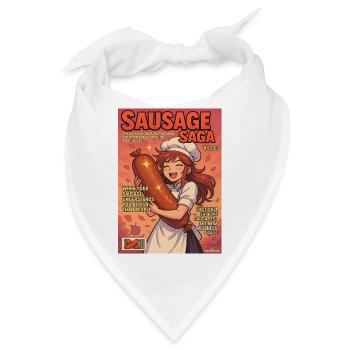 Wurst Saga fake Comic Magazin Köchin - Bandana - Weiß - Vorne