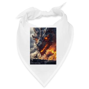 Dragon Clash Feurige Kriegsfront - Bandana - Weiß - Vorne