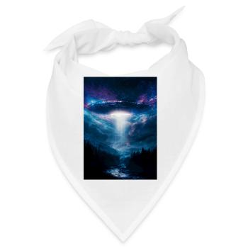 UFO-Strahl über Mitternachtswald - Bandana - Weiß - Vorne