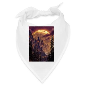 Feuriger Gipfel in der Abenddämmerung - Bandana - Weiß - Vorne