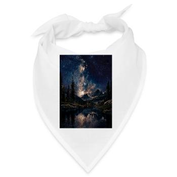 Milchstraße über Bergen - Bandana - Weiß - Vorne