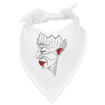 Rote Lippen, stille Wut - Bandana - Weiß - Vorne