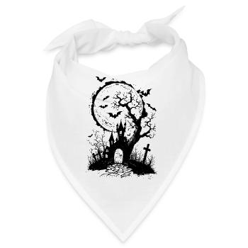 🦇 Das Spukhaus - Halloween - Bandana - Weiß - Vorne
