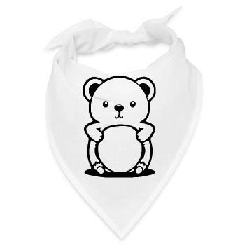 Bär Bärchen T-shirt Geschenk - Bandana - Weiß - Vorne