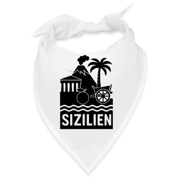 sizilien silhouette - Bandana - Weiß - Vorne