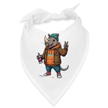 Rhino Streetwear Kunstspray - Bandana - Weiß - Vorne