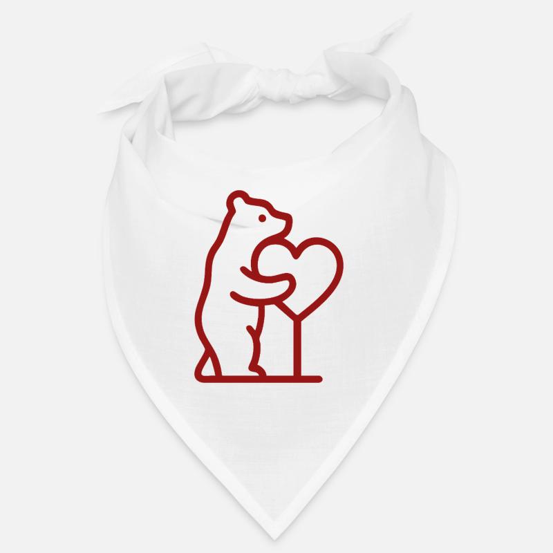 Bear hugging heart MAdrid Bandana