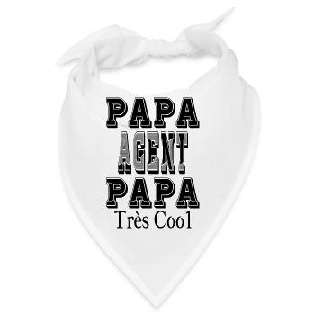 Papa Agent Papa sehr cool - Bandana - Weiß - Vorne