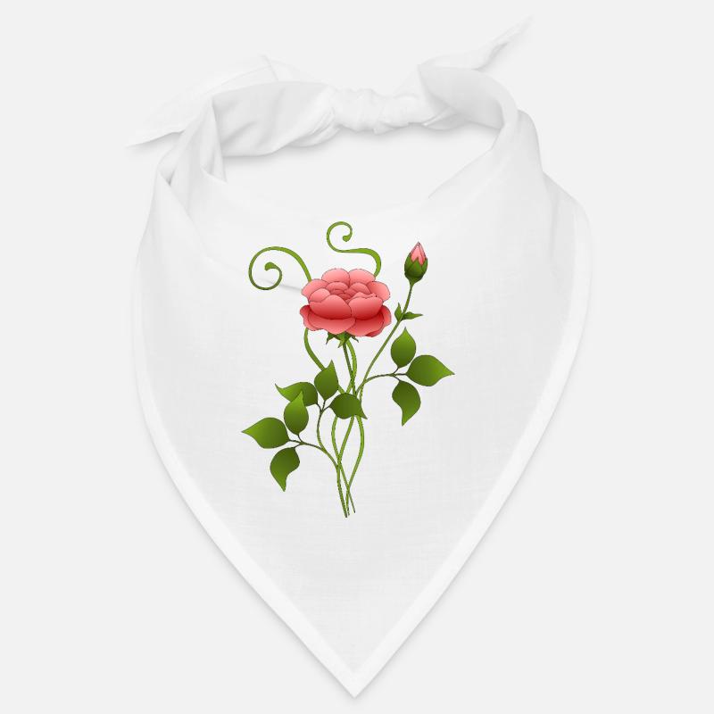 Blume - Bandana - Weiß