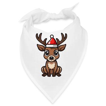 Hirsch Weihnachten - Bandana - Weiß - Vorne